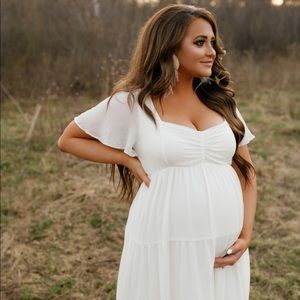 Show Me Your Mumu Nicole Maxi Dress - White - Large